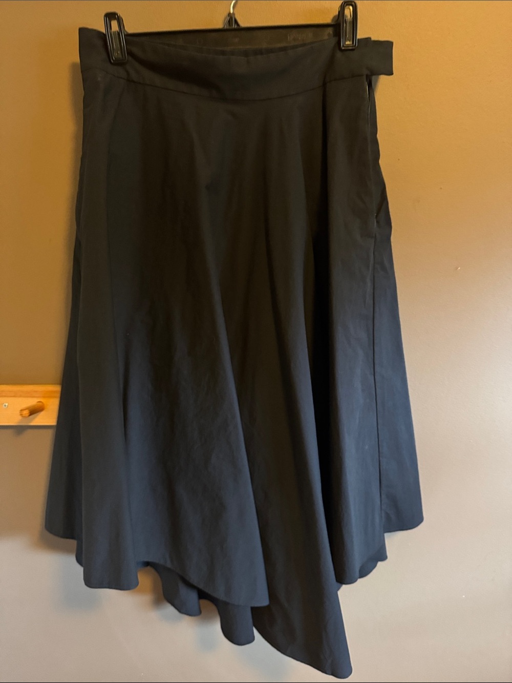 COS Black Asymmetrical Midi Skirt